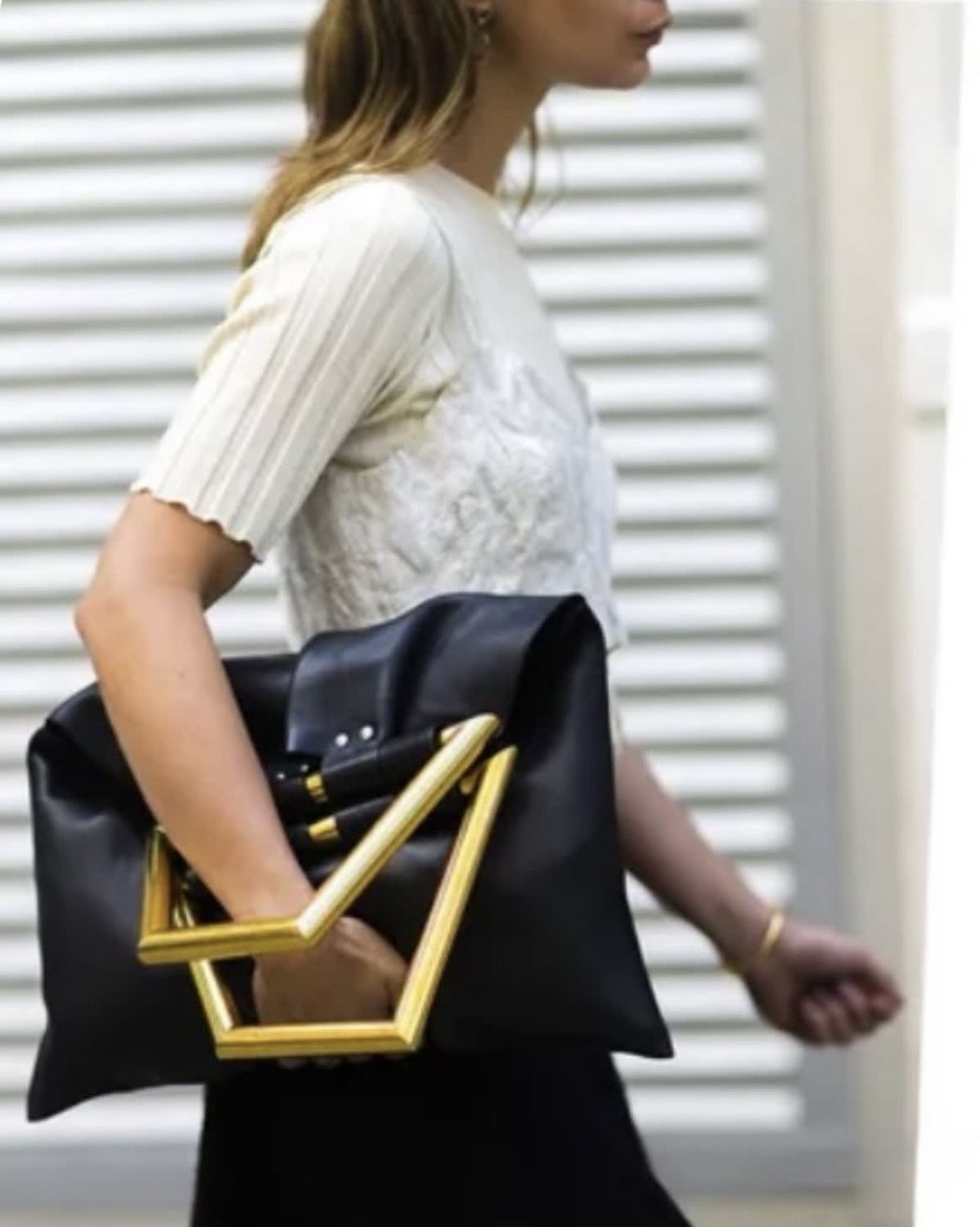 Open Triangle Sac — street style white top