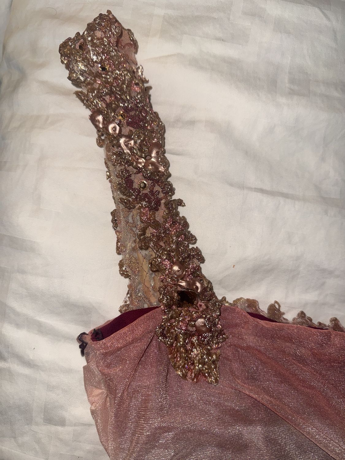 Vintage Beaded One-Shoulder Mini — detail beaded strap closeup