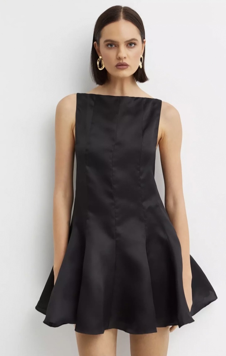 Mags Flared Silk Organza Mini Dress — Khaite