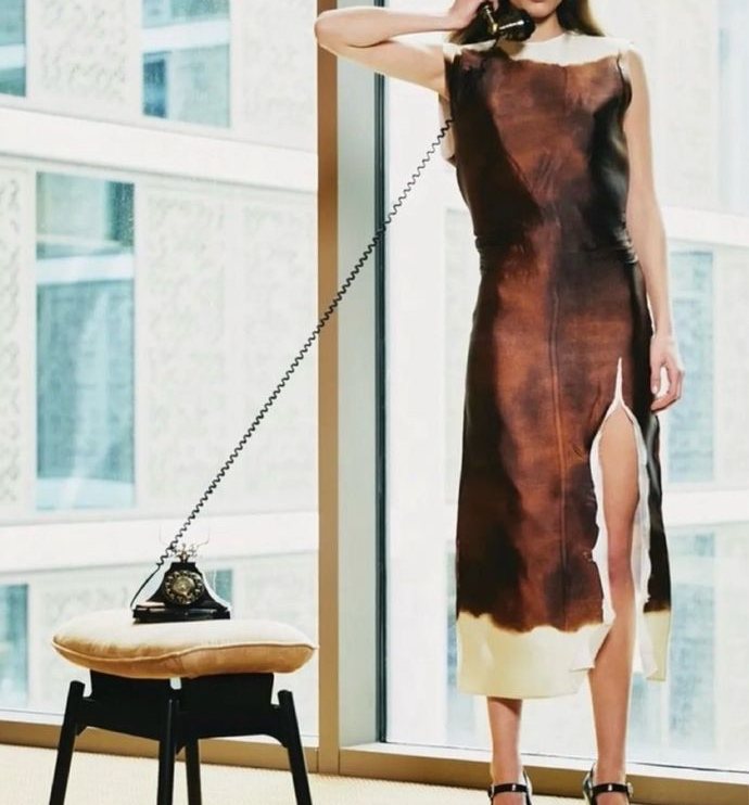 Painted Silk-Blend Midi Dress — mojeh editorial phone