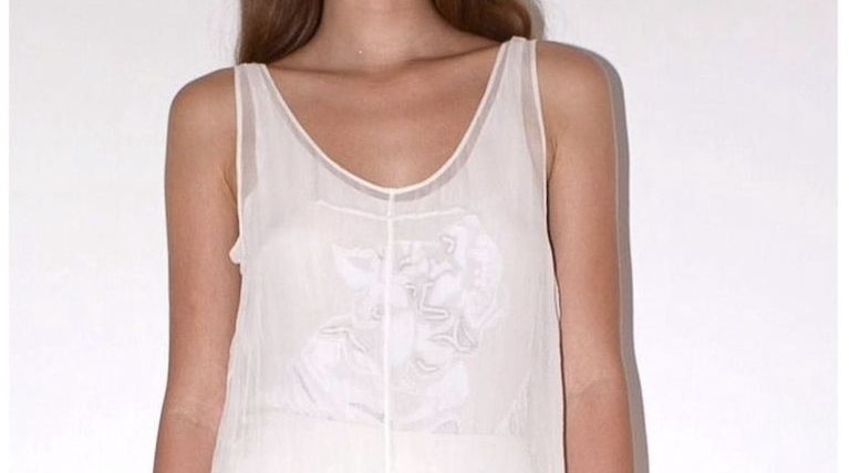 Rare Beaded Silk Tank — studio front