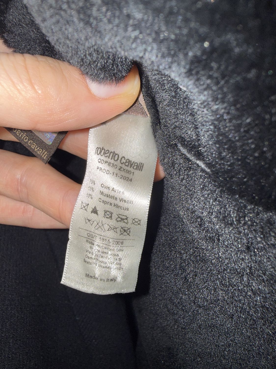 Metallic Leather Shearling Jacket — label full