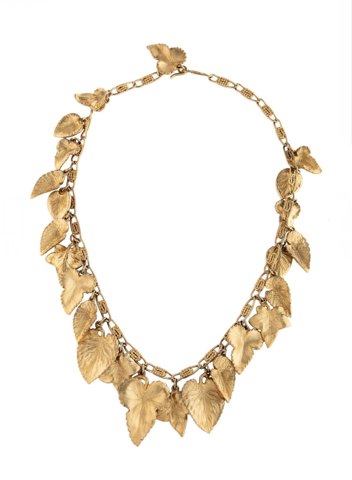 Vintage Gold Leaf Necklace — Schiaparelli