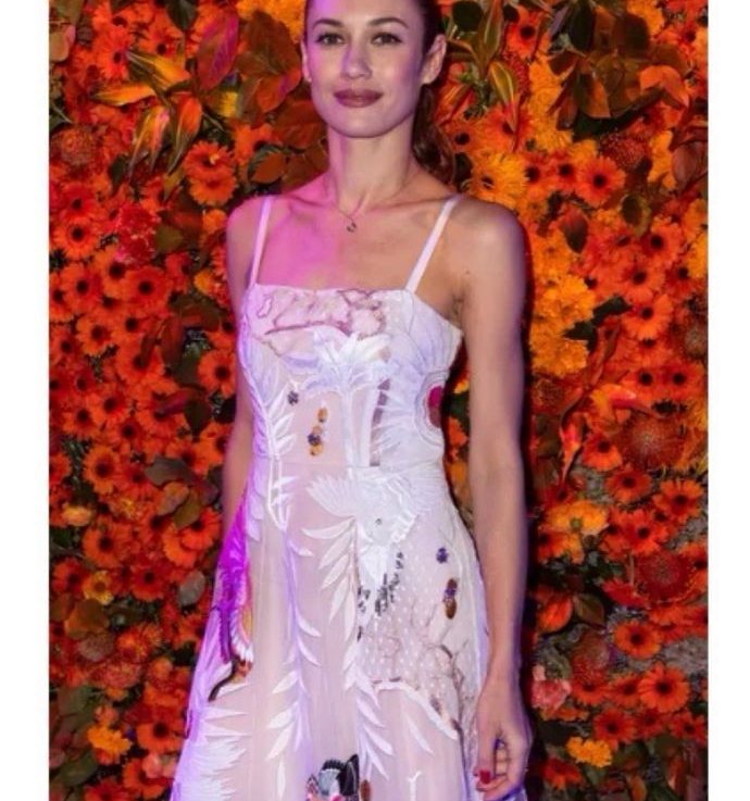 Opera Strappy Dress — editorial orange flowers